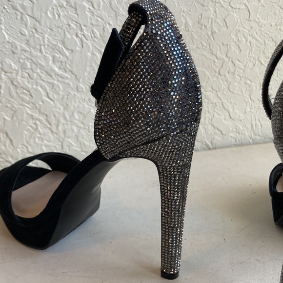 Steve Madden black kisha leather suede sequins heels - Picture 10 of 13